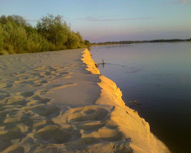 wisła, wieczór, plaża