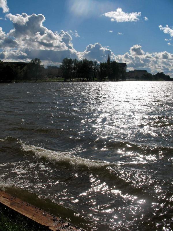 jezioro, ełk, fala