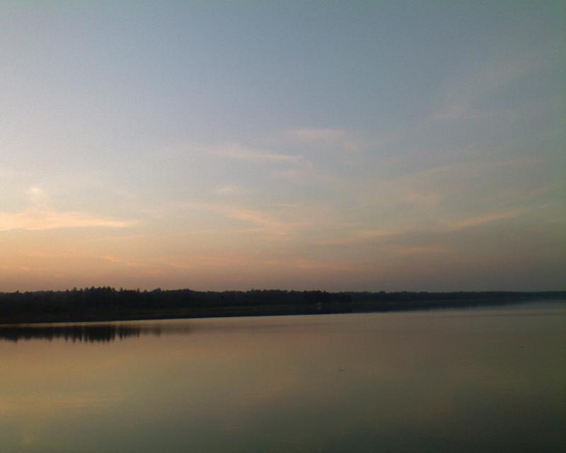 widok, zalew, swierkol