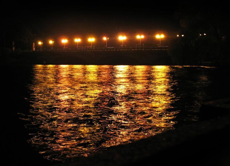 jezioro, noc, ełk