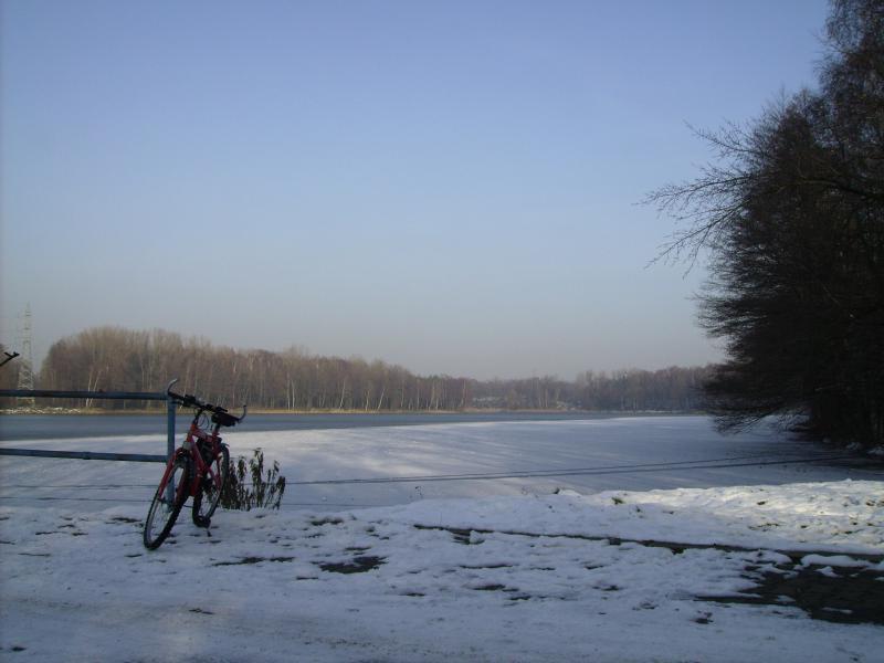 bike, rogol, zimno, snieg
