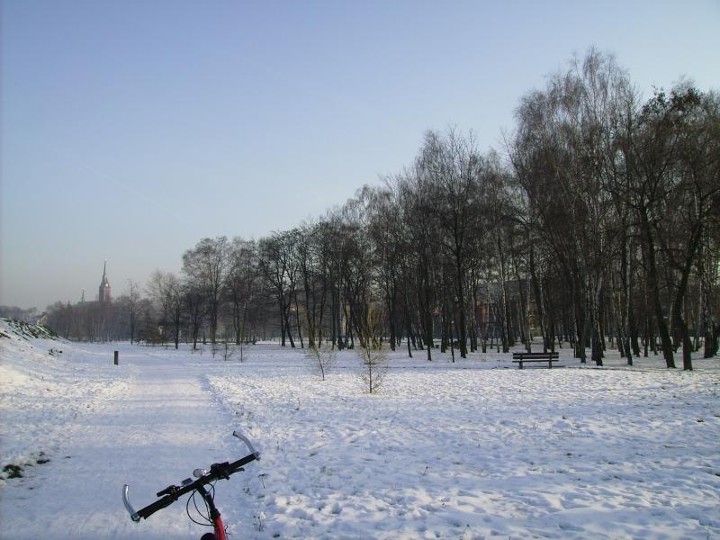 bike, park, manhattan, snieg
