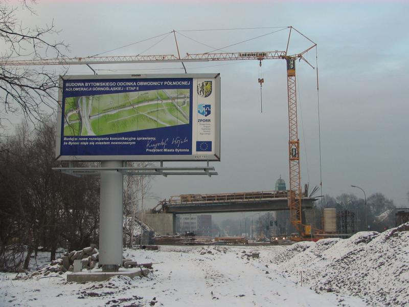 tablica, droga, zima, bytom