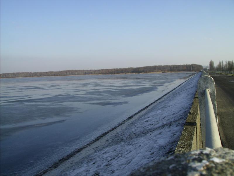 zalew, tama, zimowo, styczeń
