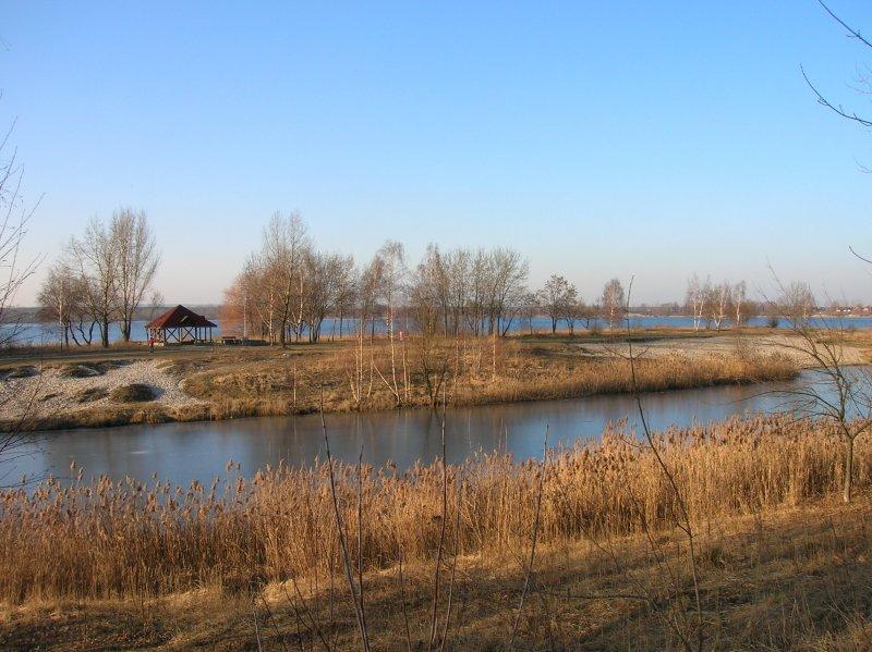 woda, pogoria, słońce, rower