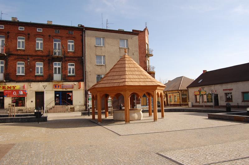 rynek, czeladż, drewniane