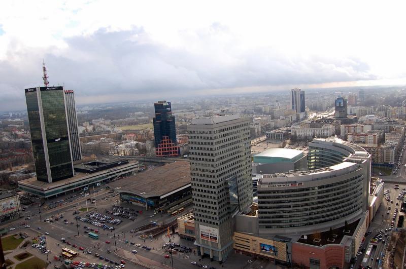 panorama, warszawa, widok z pałacu kultury