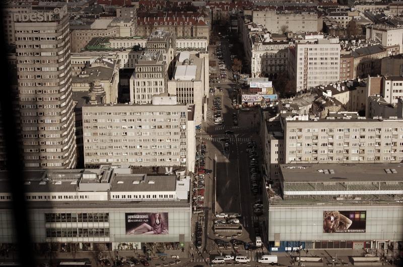 panorama, warszawa, widok z pałacu kultury