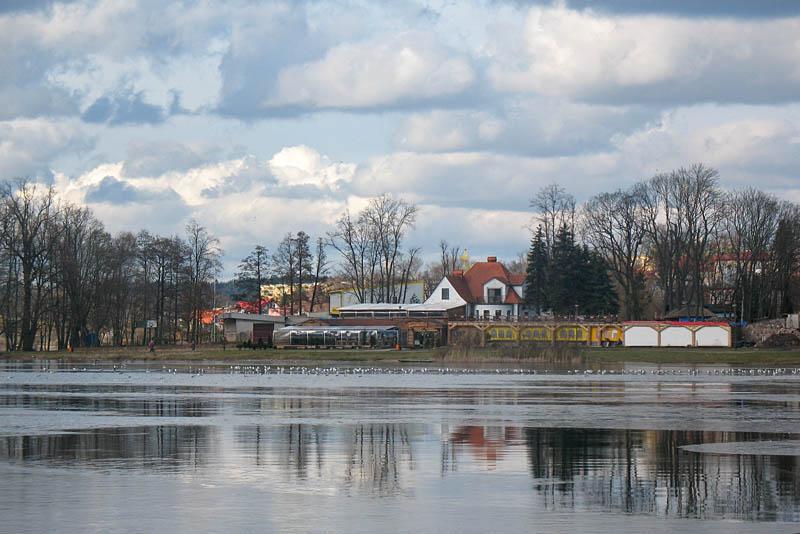 jezioro, ełk, lód