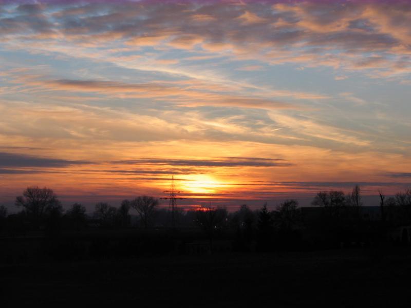 zachód, słońce, pyskowice
