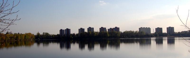 staw, panorama, bloki, staw morawa