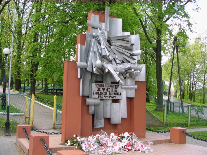 pomnik, park, brzozów