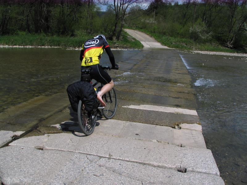 bród, bieszczady, osława, rower, boso