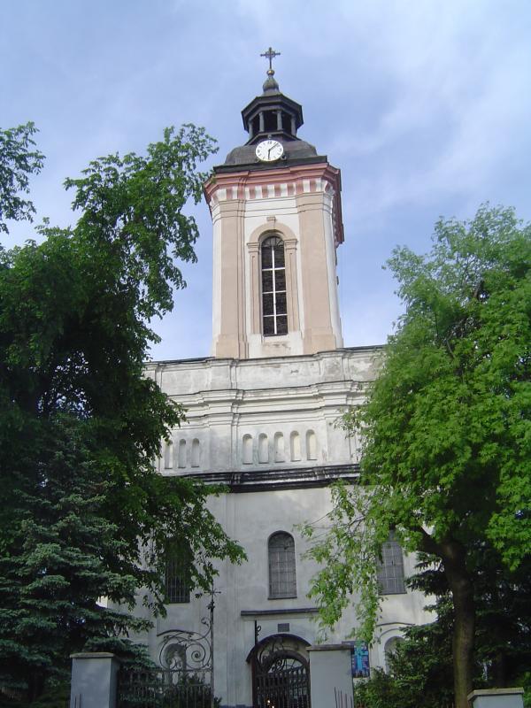 kościół, drzewa, niegowonice