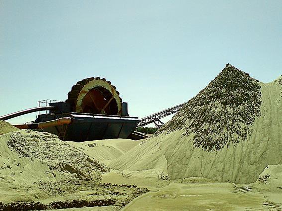 piach, kopalnia, maszyny