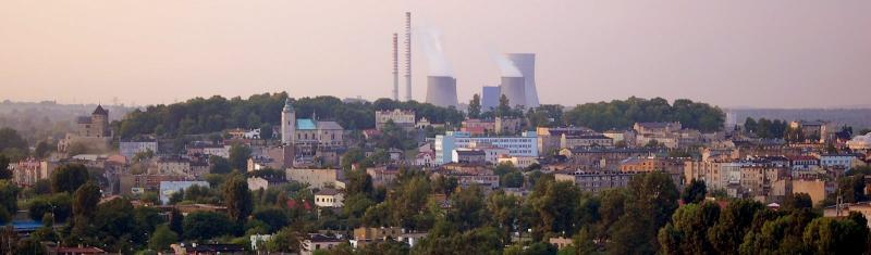panorama, będzin, centrum miasta
