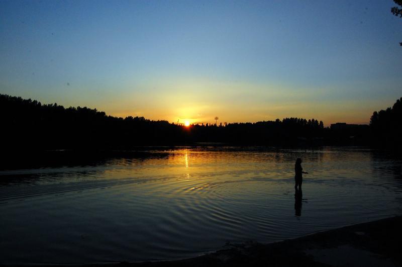 staw, zachód słońca, sosnowiec, stawiki