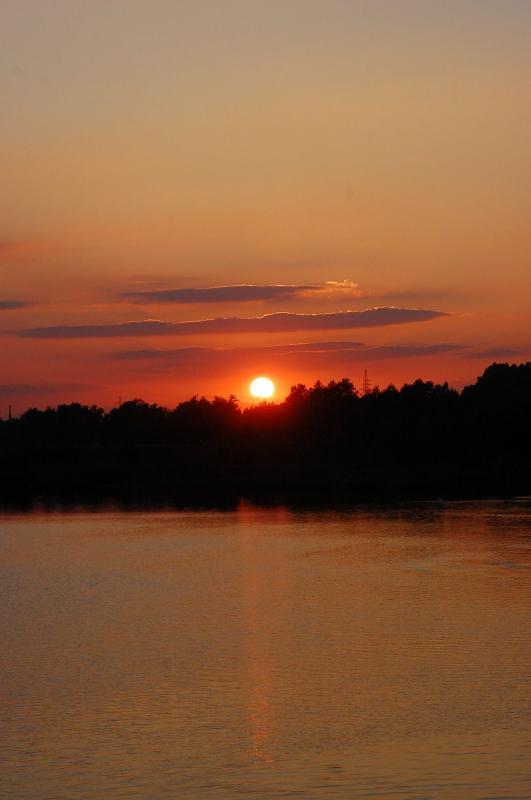 staw, zachód słońca, hubertus