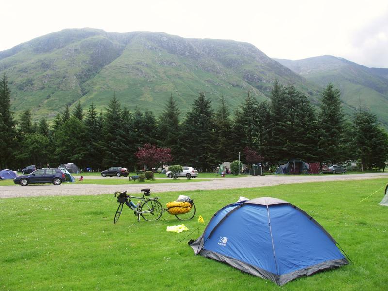 scotland, campsite, highlands, fort william, glen nevis, ben nevis