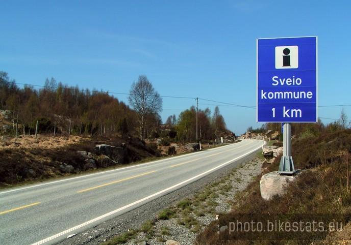 Niedługo wjazd do Sveio kommune