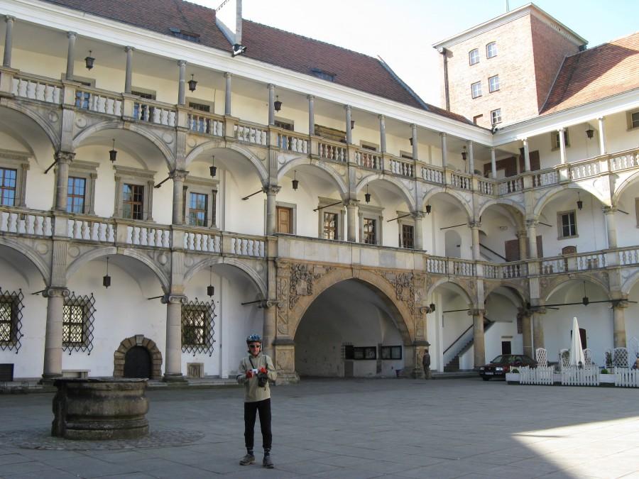 Czesiek na dziedzińcu w Brzegu
