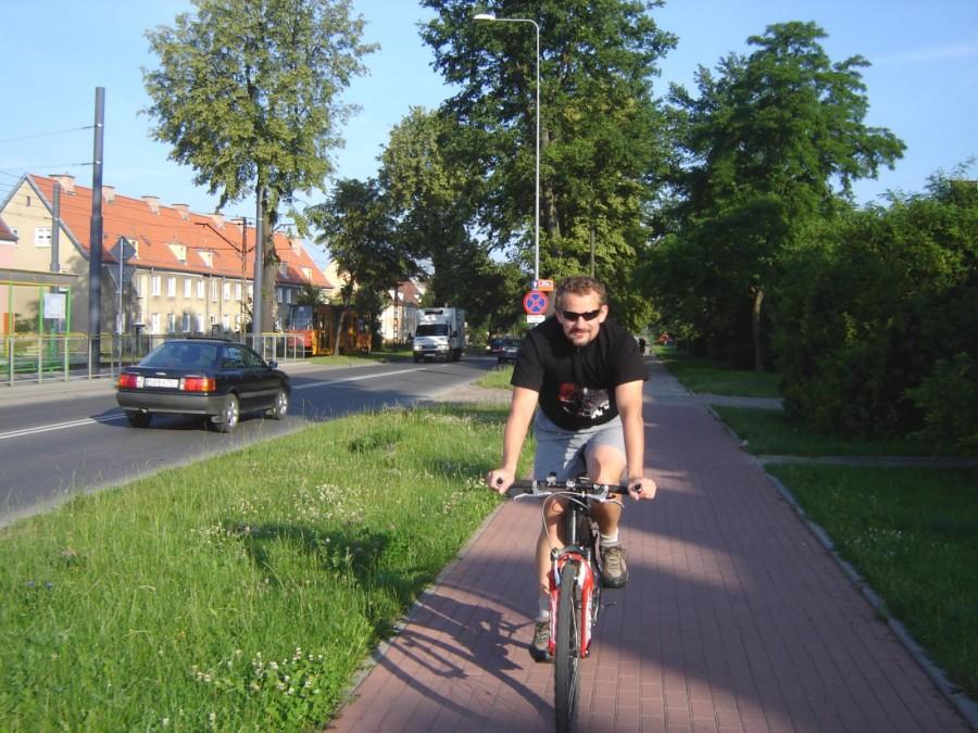 Mariusz w drodze do pracy