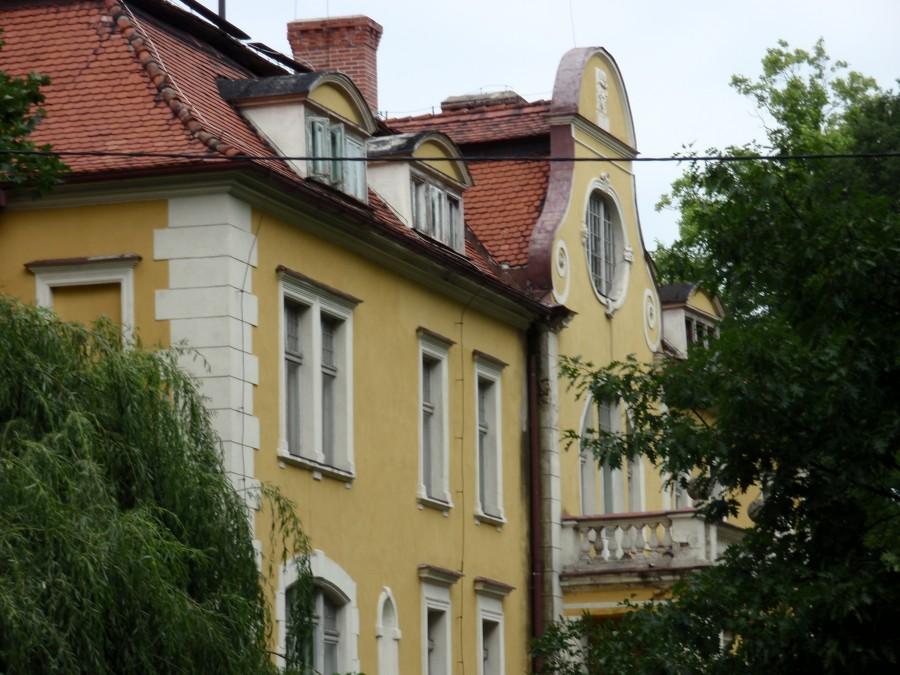 Pałac w Panoszowie zza muru