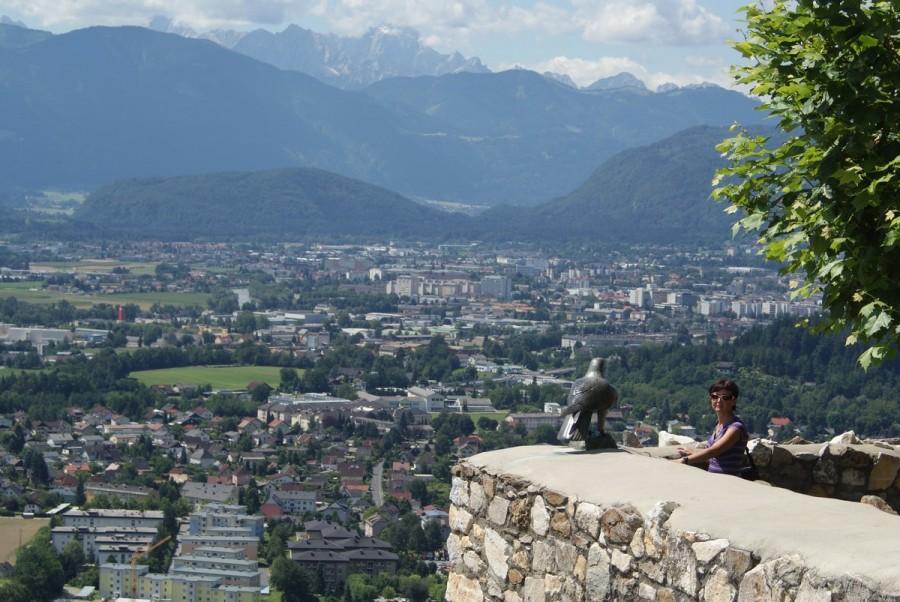 widok z murów na Villach