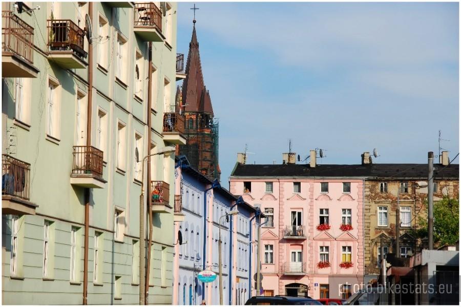 Sosnowiec - Ul:Szklarniana widokiem na katedra Wniebowzięcia NMP