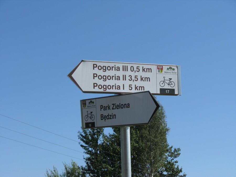 Oznakowanie szlaków w Dąbrowie Górniczej