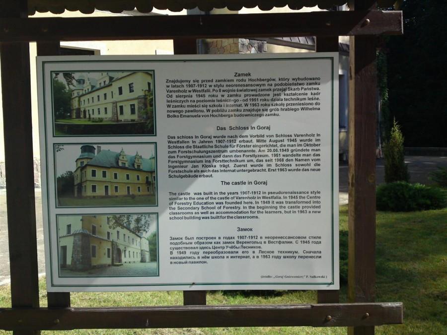 Zamek Hrabiego Hochbeg w Goraju - tablica informacyjna
