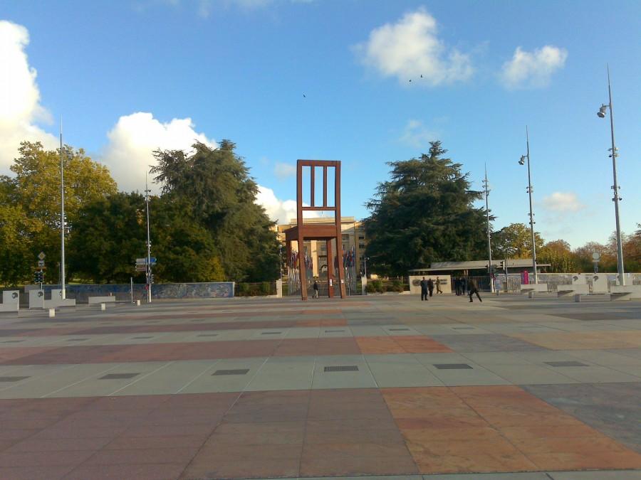Broken Chair in the front of the Palace of Nations in Geneva