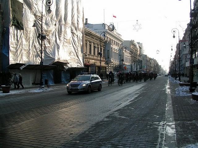 Mikołajowa Masa Krytyczna - Przejazd Piotrkowską
