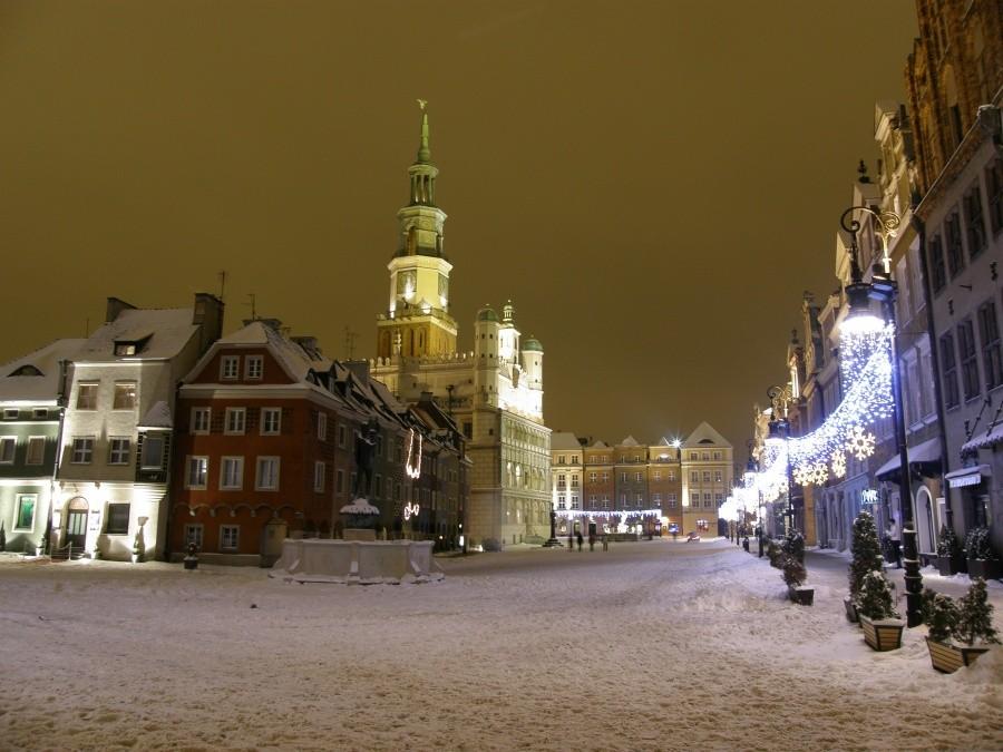 Zimowy poznański Stary Rynek