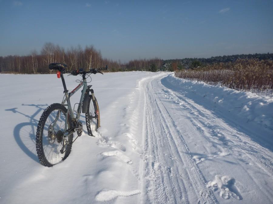 Słońce, śnieg i rower