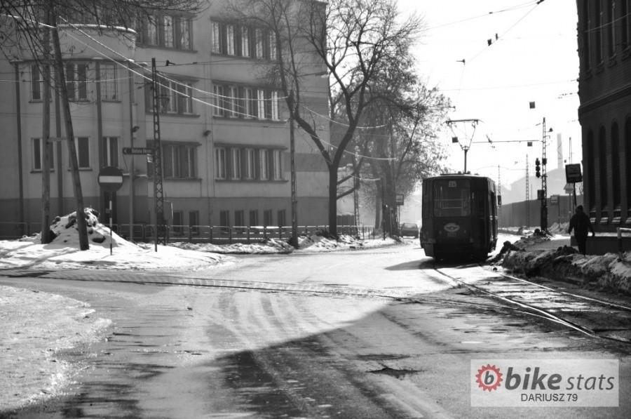 Sosnowiec - trójkąt tramwajowy na Okrzei