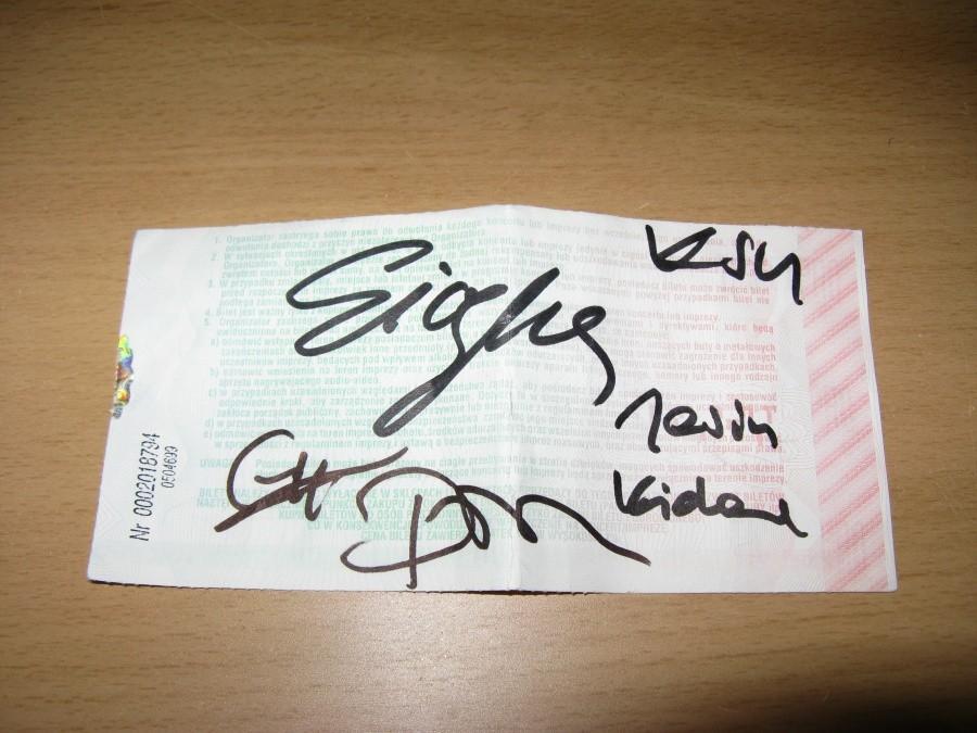 Bilet z autografami ;)