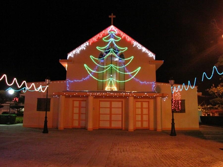 Saint-François, Guadeloupe - pozostałości iluminacji ze świąt