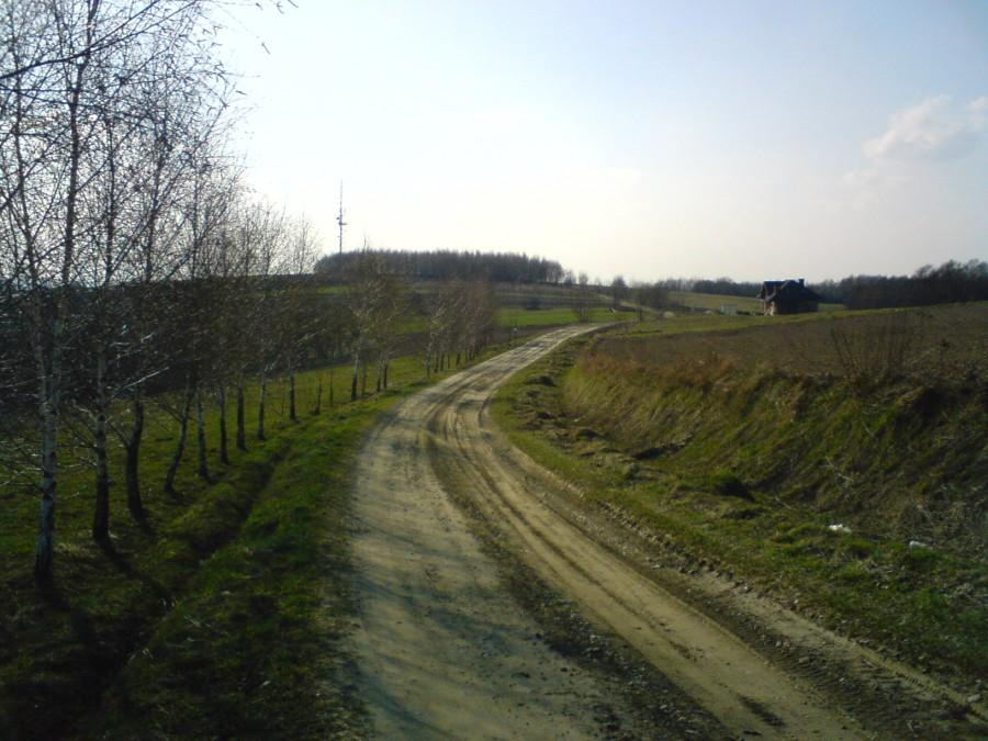 Droga koło anteny nad Zalesiem