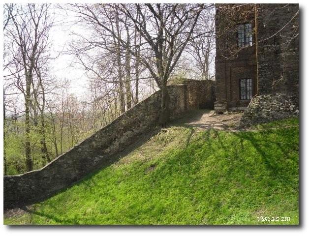 Zamek w Toszku - fragment muru obronnego