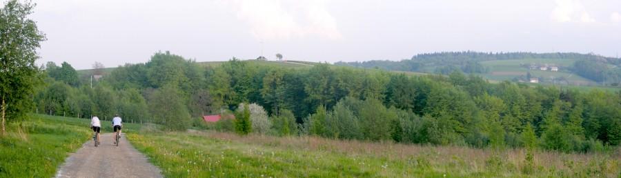 Panorama w czasie jazdy pod krzyż
