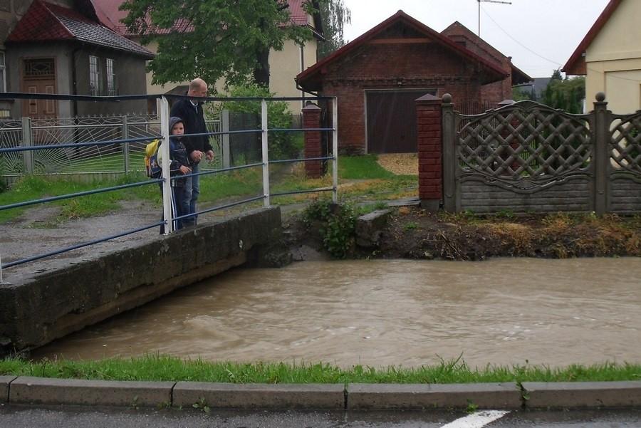 Mostek przy szkole w Kobiernicach