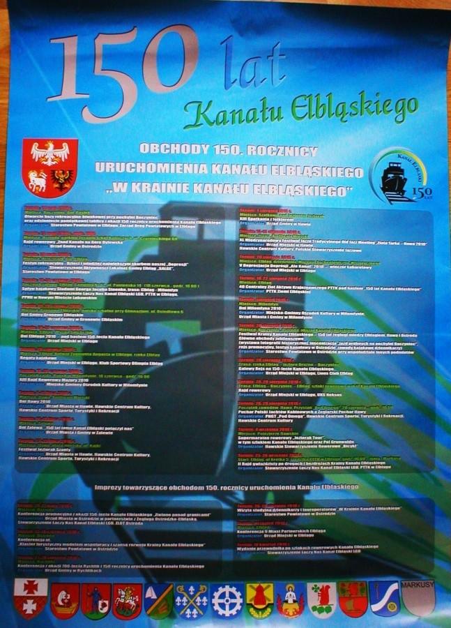 PLAKAT PROMOCYJNY ,, 150 LAT KANAŁU ELBLĄSKIEGO''