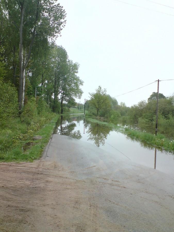 Zatopiony dojazd do Alei z domkami letniskowymi - Jezioro Przeczyckie