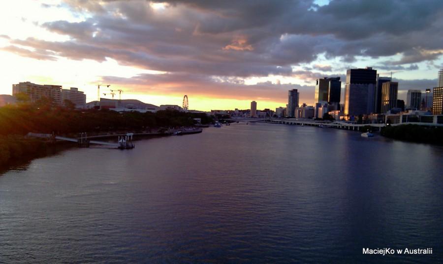 Zachód słońca w Brisbane nad Brisbane River