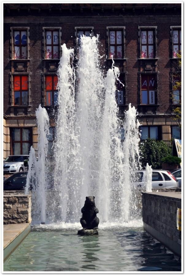 Fontanna w centrum Dąbrowy Górniczej