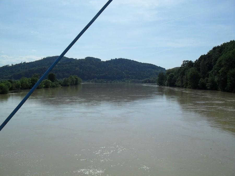 Dunajec widok z mostu wiszącego