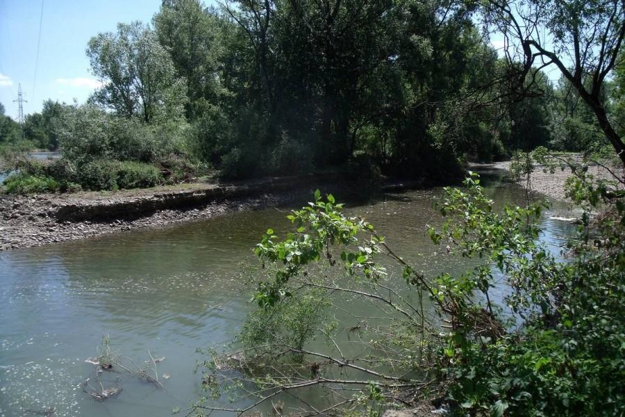 Koryto, które Soła utwożyła w czasie powodzi
