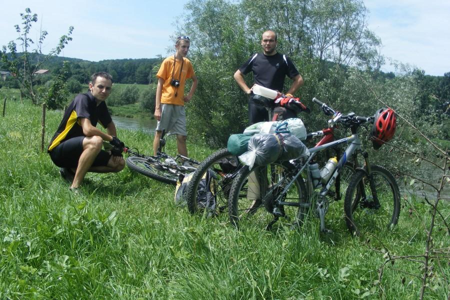 W czasie przerwy za Dynowem- ostatnie kilometry w towarzystwie