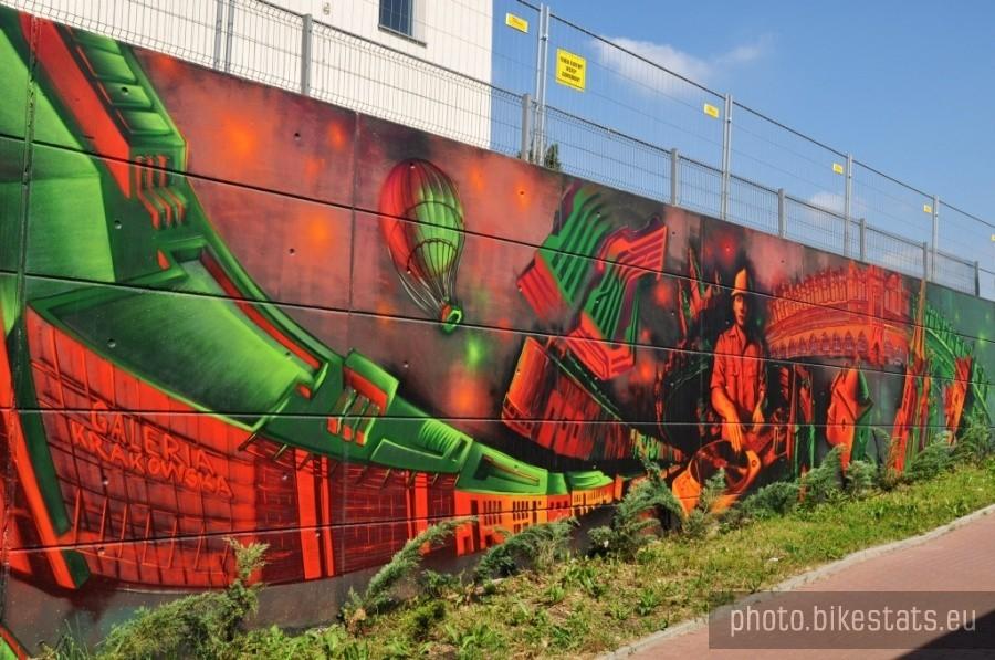 Kraków - Graffiti przy zjedzie w podziemia dworca głównego